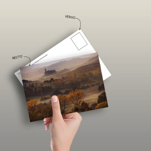 1 Carte postale "La forteresse de Polignac en automne" 10 x 15 cm