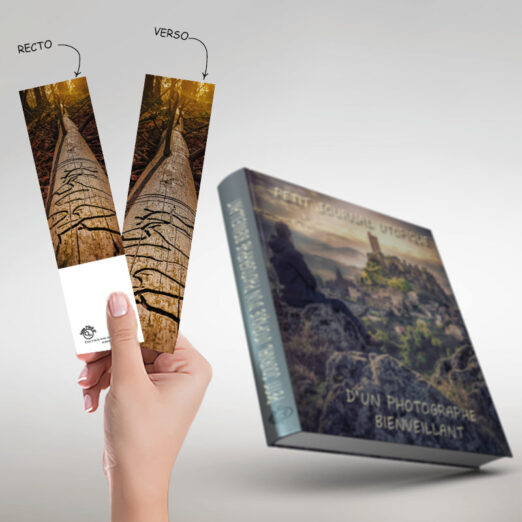 1 Marque-pages "Message ancestral" 5 x 20 cm. Tirés du livre "Petit journal utopique d'un photographe bienveillant"