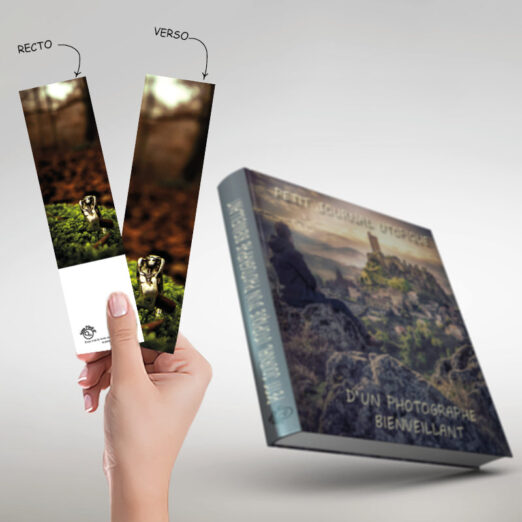 1 Marque-pages "Mère nature" 5 x 20 cm. Tirés du livre "Petit journal utopique d'un photographe bienveillant"